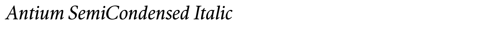 Antium SemiCondensed Italic image